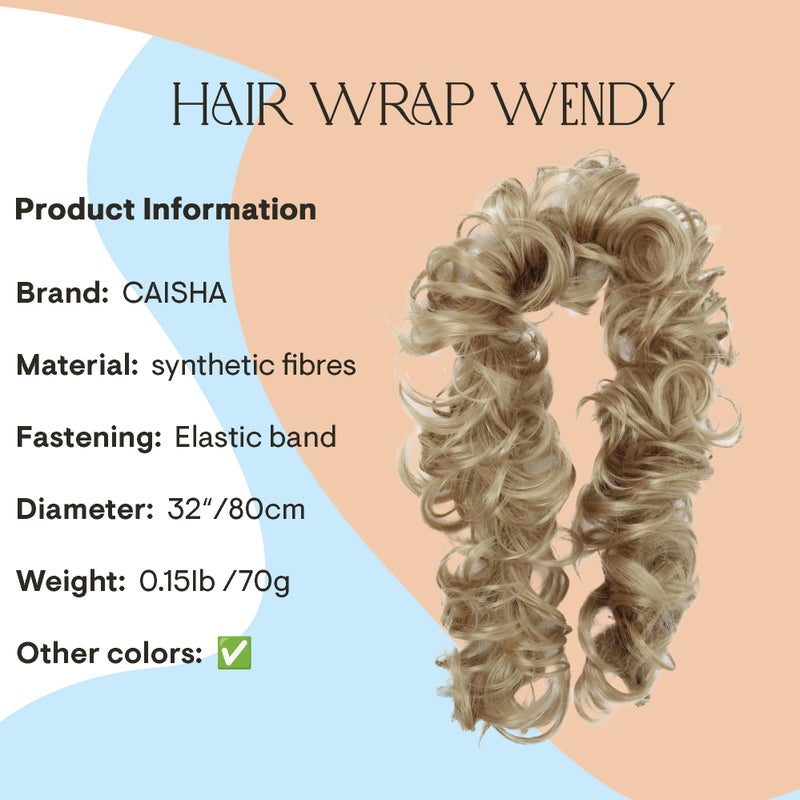 CAISHA Hairpiece Hair Wrap Heat-resistant Synthetic Fibres Curly Messy Updo Blonde HW17 - Image 2